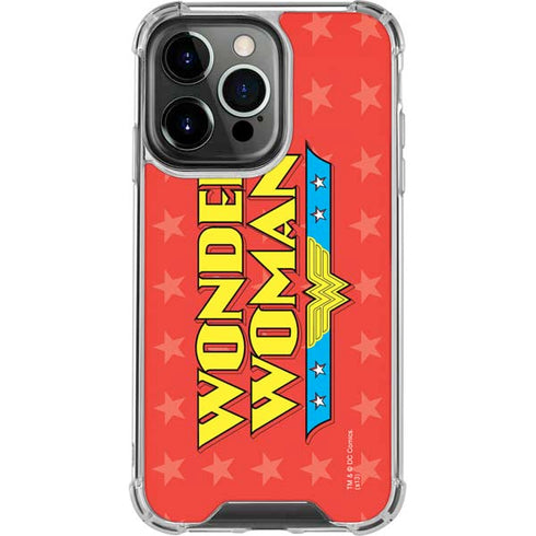 DC Comics Wonder Woman Logo iPhone 14 Pro Clear Case